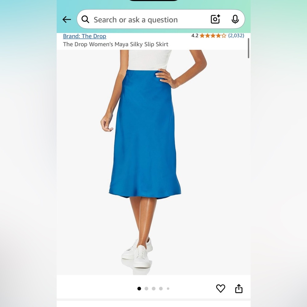 The Drop Elegant Blue Midi Skirt